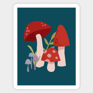 Mushrooms print, Goblincore, Cottagecore decor, Posters aesthetic, Autumn art, Botanical Sticker